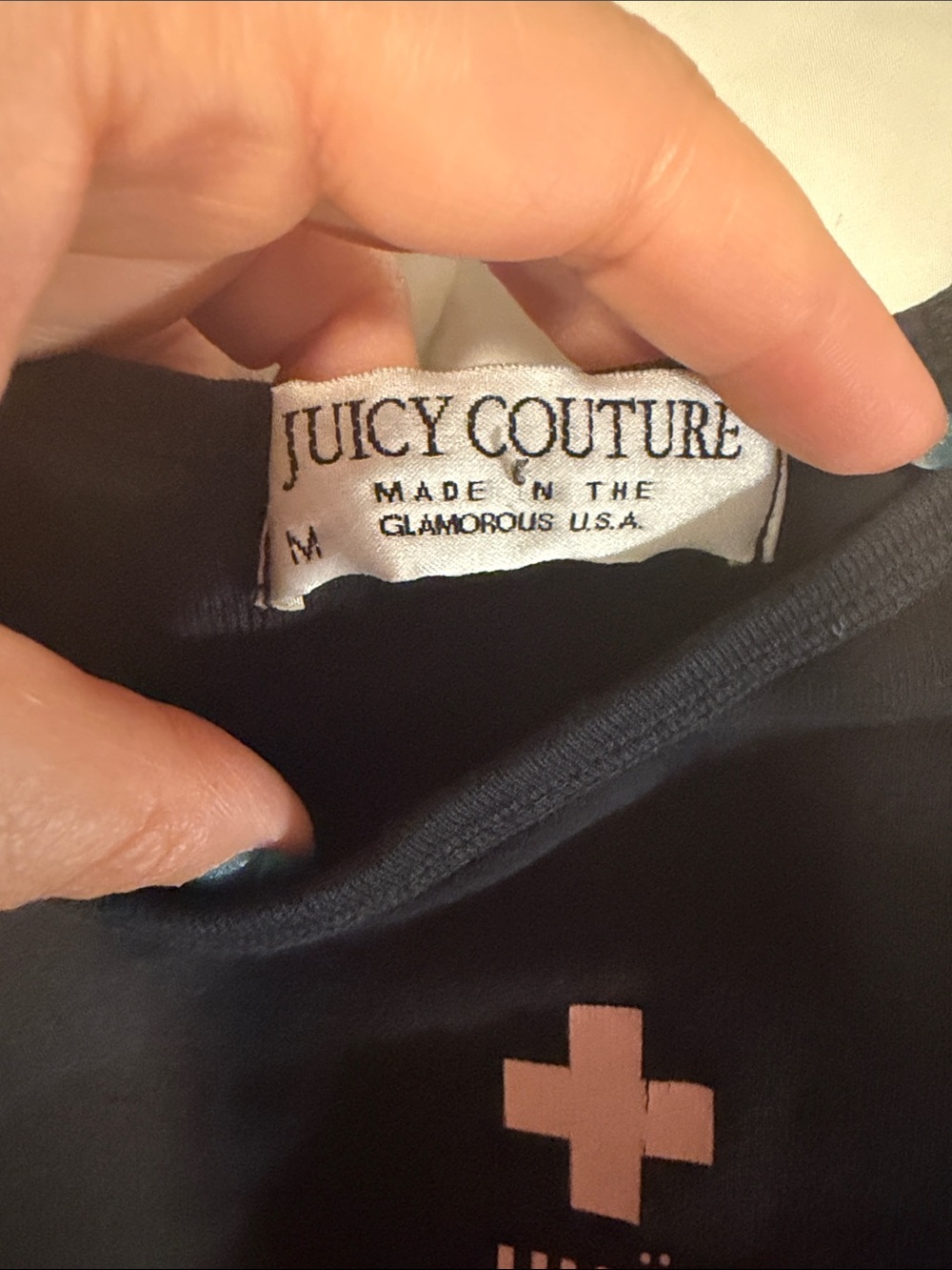 Juicy Couture Black Long Sleeve Tee with Pink Logo - Medium - Picture 4 of 4